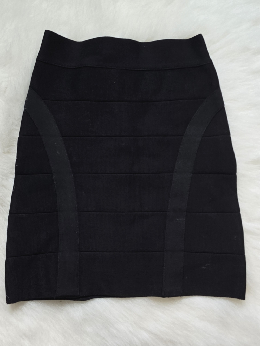Bebe Black Knitted Bandage Bodycon Pencil Skirt Size XS